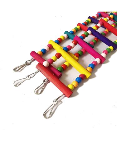 Large Bird Parrot Toys Ladders Swing Chewing Toys Hanging Pet Bird Cage Accessories Hammock Swing Toy for Small Parakeets Cockatiels 18 Ladders 48 inch - Buy Online on GoSupps.com