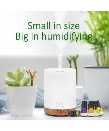 ASAKUKI 300ml Aroma Diffuser with 6Pcs*10ml Pure Essential Oil Set - Z-Yellow Wood Variant | 4 Timer Settings, 15 Color Lights, Auto Shut-Off | Cool Mist Essential Oil Diffuser - Buy Online on GoSupps.com