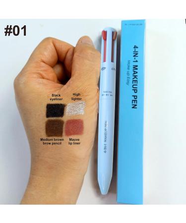 4 in 1 Makeup Pen Multi-Function Makeup Beauty Pen Eyebrow Pencil Lip Pencil and Fluorescent to Create Perfect Long-Lasting Waterproof Makeup - Buy Online on GoSupps.com
