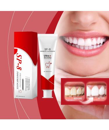 Pruojhw Probiotic Toothpaste Probiotic Whitening Toothpaste 120g Teeth Stain Remover Refreshes Bad Breath Wellness Toothpaste for Healthy Gums - Buy Online on GoSupps.com