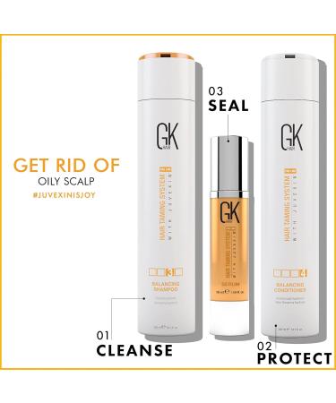 GK Hair Natural Balancing Shampoo & Conditioner Set with Organic Oil Serum for All Hair Types - Hydrate Oily Dry & Damaged Hair - Buy Online on GoSupps.com