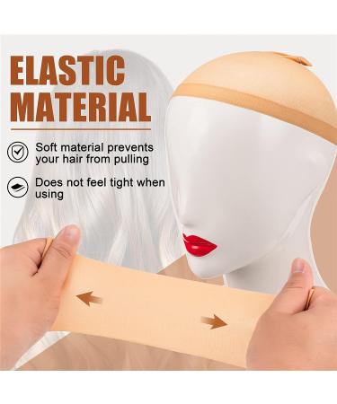 Stocking Wig Cap Ultra Thin - 4 Pack Breathable Sweat Absorbing Stretchable Wig Caps, Light Brown - Buy Online on GoSupps.com