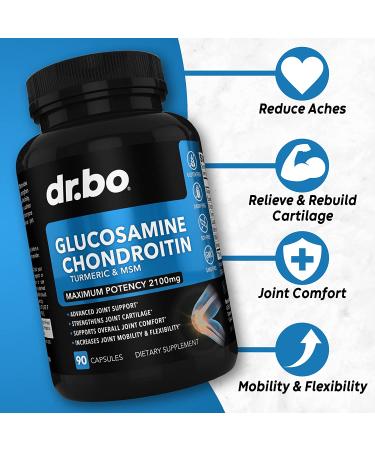 Glucosamine Chondroitin Turmeric MSM 2100mg Joint Pain Relief Supplement - Bone Health Support for Men & Women - Buy Online on GoSupps.com