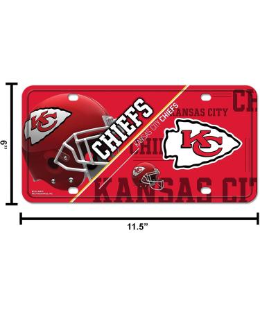 NFL Kansas City Chiefs License Plate Metal - Team Color - One Size - Buy Online on GoSupps.com