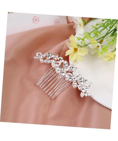 Ipetboom Rhinestone Headpiece Comb Hair Combs Barrette Crystal Rhinestone Hair Accessories Bridal Pearl Hair Comb Bridal Headpiece Alloy Hairpin Floral Hair Comb White Wedding Bride Hair up - Buy Online on GoSupps.com
