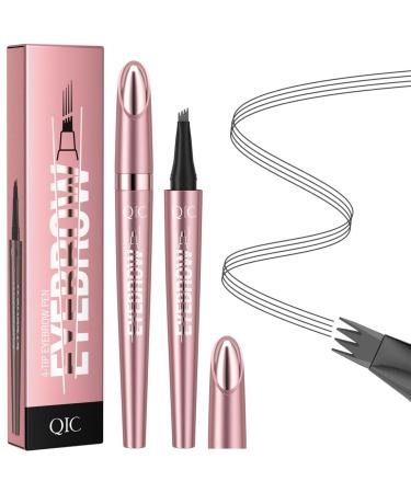 Fogrime Four-Head Split Liquid Eyebrow Pencil - Waterproof Long-Lasting Smudge-Proof - Ideal for Makeup Beginners - Convenient and Natural-Looking - 4 Colors Available (Grey)