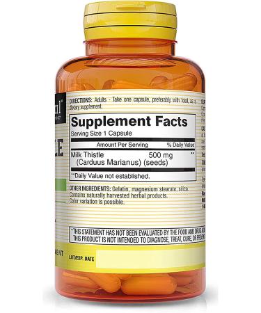 Mason Natural Whole Herb Milk Thistle 500 mg - 60 Capsules for Liver Health - Buy Online on GoSupps.com