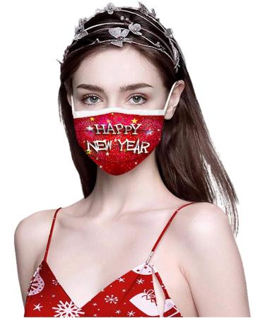 ZQP BEUU 50PCS 2021 Happy New Year Printed Disposable Face_Mack for Women Men 3 Ply Non-Woven with Elastic Ear Loop Holiday Festival Designer for Adults Breathable Dust Air Pollution Mixed - Buy Online on GoSupps.com