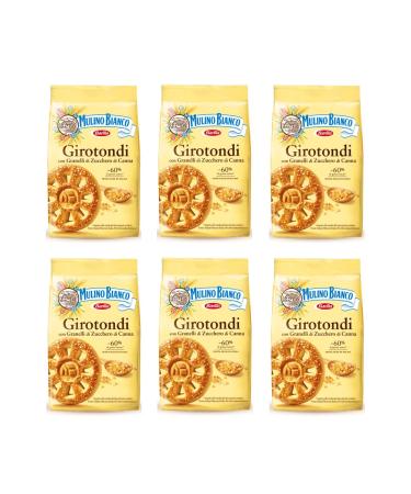 Mulino Bianco Pack of 6 Mulino Bianco Girotondi biscuits with sugar granules 350g