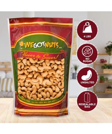 Premium Quality Kosher Dry Roasted Cashews - 4 lbs - Gourmet Snack by We Got Nuts - Buy Online on GoSupps.com