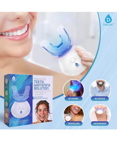 Pursonic Teeth Whitening Kit with 20 Whitening Treatments - Teeth Whitener with 2 Gel Syringes & LED Accelerator Light - Instantly Brighten Your Smile & Remove Stains from Coffee Smoking & Wine - Buy Online on GoSupps.com