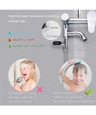 Instant Read Shower Thermometer | LED Display | Fahrenheit & Celsius | Ideal for Baby & Kitchen Faucets (New Style) - Buy Online on GoSupps.com