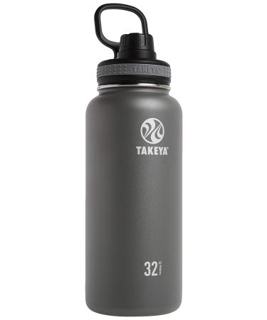 Takeya Originals Vacuum Insulated Stainless Steel Water Bottle, 32 Ounce, Graphite Gray 32 oz