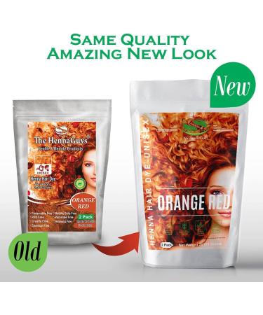 Henna Hair & Beard Dye - 100% Natural & Chemical Free - The Henna Guys Red/Orange 198.45g - Buy Online on GoSupps.com