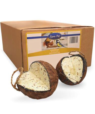 Lyra PET |3 x 4 entire coconut filled with V-Cut |Energy -rich bird feed |Coconut with fatty filling |All -year fat feed |Like Meisenkn del |Nutrient -rich wild bird feed