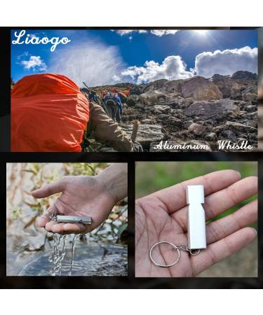 Liaogo 2PCS Double Tube Emergency Whistles with Carabiner and Lanyard - Loudest Survival Whistle for Outdoor Safety - Buy Online on GoSupps.com