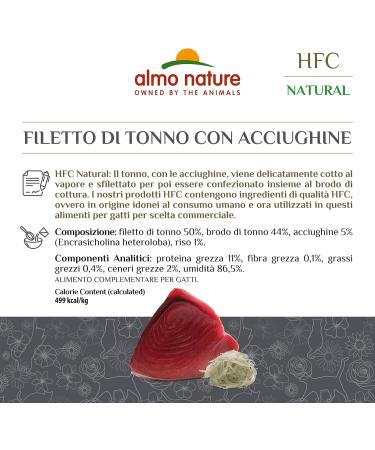 Buy Almo Nature HFC Natural Tuna Fillet - 24 Pack Wet Cat Food (55g x 24) | Premium Natural Tuna for Cats - International Shipping Available - Buy Online on GoSupps.com