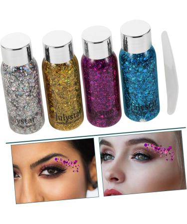 FOYTOKI 4pcs Set Colorful Eye Shadow Eyeshadow Glitter Festival Glitter Body Glitter Spray Liquid - Buy Online on GoSupps.com