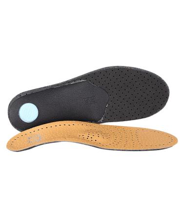 Orthotic Leather Insoles Leather Arch Support Inserts Plantar Fasciitis Relief Flat Feet Thin Shoe Pads Cushion with Semi-Rigid Support Shoe Inserts for Loose Shoes W11/M9.5-W12/M10.5