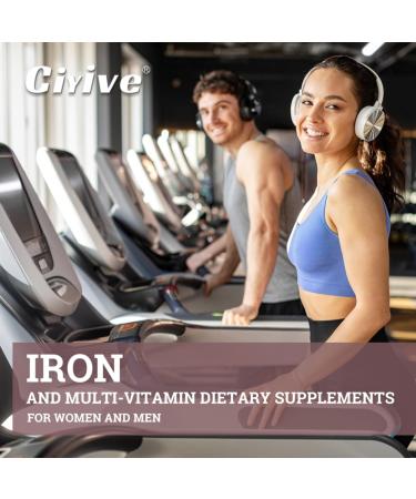 Ciyive Gentle Iron (Ferrous Bisglycinate Chelate) with Vitamin C B12 & Folate 25 mg Iron 60 Tablets 2-Month Supply - Buy Online on GoSupps.com