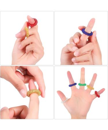 12-Piece Multi-Colored Acupressure Finger Massage Rings Set for Adults & Kids | Stress Relief & Relaxation - Buy Online on GoSupps.com
