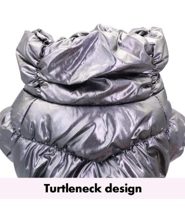 Pet Artist Winter Puppy Dog Coat - Warm Fleece Padded Apparel for Small Dogs - Chest 14 Back Length 11.5 - Silver - Buy Online on GoSupps.com