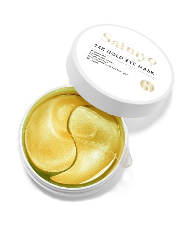 Saimyo 24K GOLD Eye Mask 60 Pcs - Under Eye Mask Amino Acid & Collagen, Under Eye Mask for Face Care, Eye Masks for Dark Circles and Puffiness, Under Eye Masks for Beauty & Personal Care