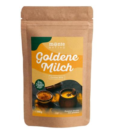 Golden milk powder (300g) Monte Nativo |Golden Milk for cooking |Turmeric Latte |Gluten -free baking and cooking |Ayuvedic spice mixture |Vegan Superfood Golden Milk 300 G (1 SPACE)