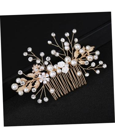 Ipetboom Rhinestone Comb Tiara Bridal Headwear Pearl Hair Comb Flower Hair Jewelry Bride Rhinestone Crystal Crystal Headpiece - Buy Online on GoSupps.com