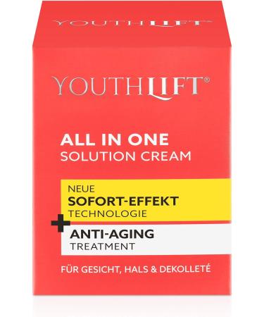 YOUTHLIFT All In One Solution Cream 50 ml antiaging cream with hyaluronic acid for smoother skin firming immediate effect moisturizing day care and wrinkle reduction vegan - Buy Online on GoSupps.com