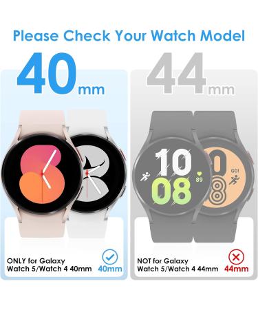 3 Pack Galaxy Watch 5/4 40mm Screen Protector & Bumper Case - Compatible with Samsung Watch5 / Watch4 - Black/Silver/Rose Gold - Buy Online on GoSupps.com