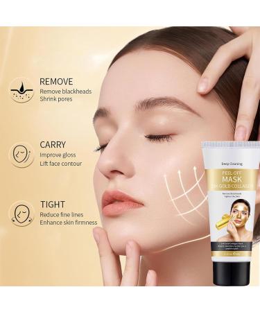  QEEROYO 24K Gold Peel Off Face Mask Gold Black Spot Mask For Cleansing Pores Removes Blackheads/Acne Firming Skin and Reducing Wrinkles Deep Hydration For All Skin 60g - Buy Online on GoSupps.com
