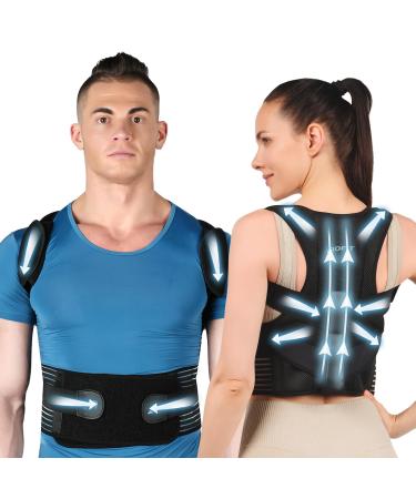 Back Brace Posture Corrector for Men and Women Adjustable Posture Back Brace for Upper and Lower Back Pain Relief Adjustable Back Support for Scoliosis Hunchback Correction (Medium)