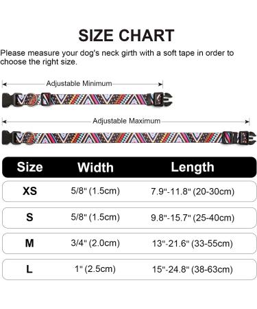 Mercano Adjustable Dog Collar | Soft Nylon & Robust Pattern for Small & Medium Dogs & Cats - Ethnic Pink (L) - Buy Online on GoSupps.com