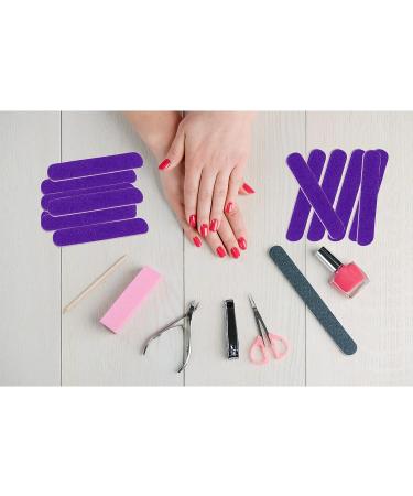 100 Pcs Mini Nail Files - Double Sided Emery Board for Natural Nails - Disposable Colorful Manicure Tool Set for Home & Salon Use - Travel Size, Purple - Buy Online on GoSupps.com