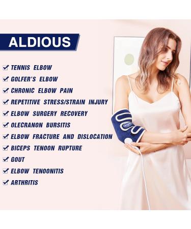 ALDIOUS Heated Elbow Wrap - Electric Heating Pad for Pain Relief | 10-90min Timer, 86-158 Temperature Setting | Suitable for Arm, Legs, Knee | Men and Women - Buy Online on GoSupps.com