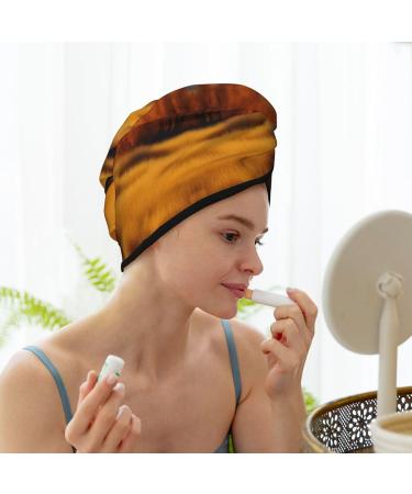 Buy Autumn Golden Grass Coral Velvet Hair Cap - Perfect for Drying Curly Thick Hair | Anti-Frizz Buttons Design - Buy Online on GoSupps.com