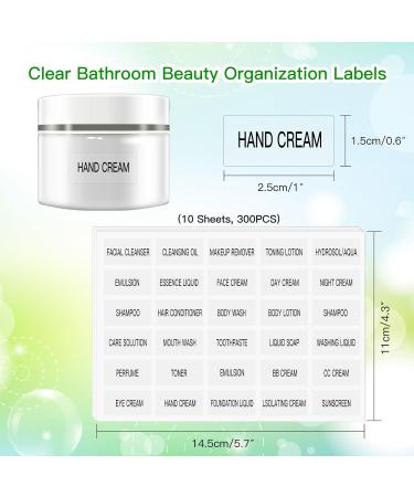 KSIWRE 300 PCS Waterproof Labels for Travel Size Bottles Clear Bathroom and Beauty Organization Labels Travel Bottle Labels for Shampoo Conditioner Lotion Cream Refillable Bottle Stickers - Buy Online on GoSupps.com