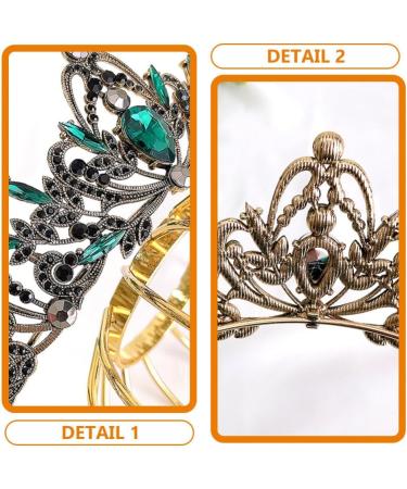 minkissy Baroque Princess for Women Black Leaves Headpieces with Purple Rhinestone Crown Halloween Costume Accessories Green - Buy Online on GoSupps.com