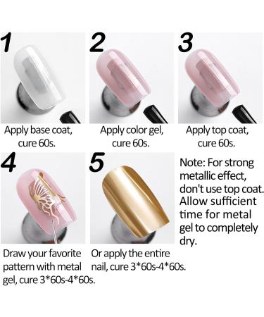 U-Shinein 8ml Metallic Painting Gel Nail Polish - Golden | 3D Metal Painted DIY Nail Art Manicure - Buy Online on GoSupps.com