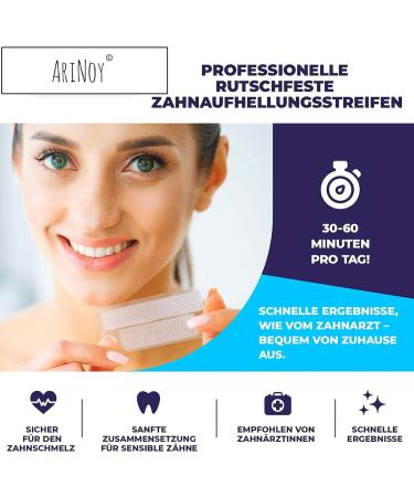 AriNoy Premium Whitening Strips - 40 Safe Teeth Whitening Strips for Effective Enamel Care | International Shipping Available - Buy Online on GoSupps.com