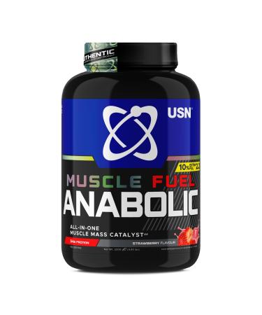 USN Muscle Fuel Anabolic All in one Muscle Building protein shake with Creatine Strawberry 2.2 Kg Strawberry 2.2 kg (Pack of 1)