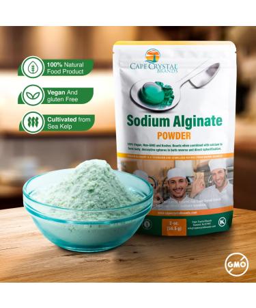 Sodium Alginate 100% Food Grade | Natural Thickening Powder & Gelling Agent (2-oz.) - Buy Online on GoSupps.com