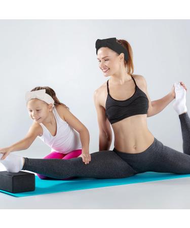 Heyu-Lotus Spa Bowknot Hair Bands | 4-Piece Coral Fleece Makeup Headbands for Face Wash Shower Yoga & Skin Care - Black White Gray Blue - Buy Online on GoSupps.com