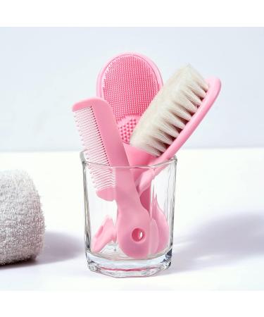 BRADYS HOUSE 3 Piece Baby Hair Brush and Comb Set - Pink for Newborns and Toddlers - Buy Online on GoSupps.com