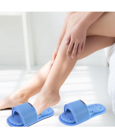 Shower Foot Scrubber - Feet Scrubber Massager - Soft Silicone Foot Brush Non Slip Suction Cup Foot Relief Massager Cleaner for Men and Women N Blue Pair - Buy Online on GoSupps.com