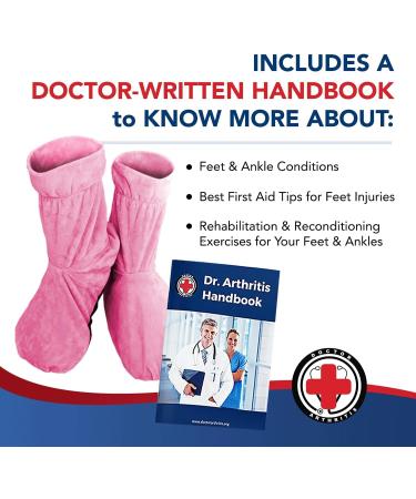 Doctor Developed Heated Booties - Foot Warmers for Women & Men - Heat Therapy Socks with Microwavable Heating Pad - Pink - One Size - Buy Online on GoSupps.com