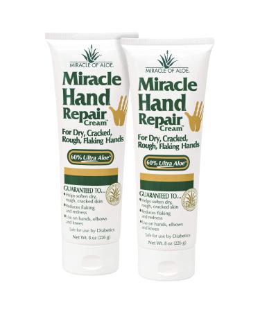 Miracle of Aloe's Miracle Hand Repair Cream (8 OZ Pack of 2) 8 Fl Oz (Pack of 2)