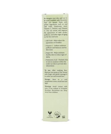 24K Gold Eye Serum with Vitamin C, Argan Oil & Hyaluronic Acid for Tighter Lift and Reduced Wrinkles - 1.7oz - Buy Online on GoSupps.com