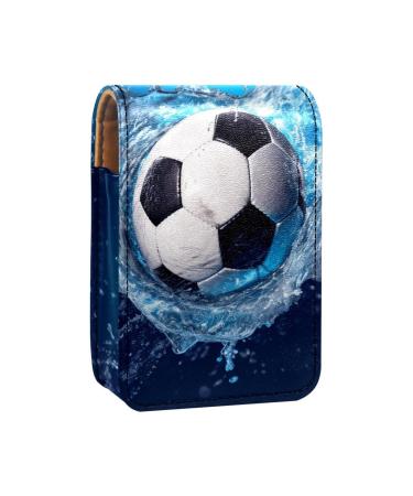Travel Lipstick Organizer Case Lipstick Case Portable Makeup Bag With Mirror Blue Ocean Football Water S702b1ctth